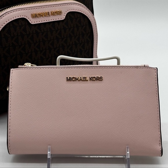 Michael Kors Medium Jaycee Zip Packet Backpack &Double Zip Wallet Wristlet - Picture 7 of 16